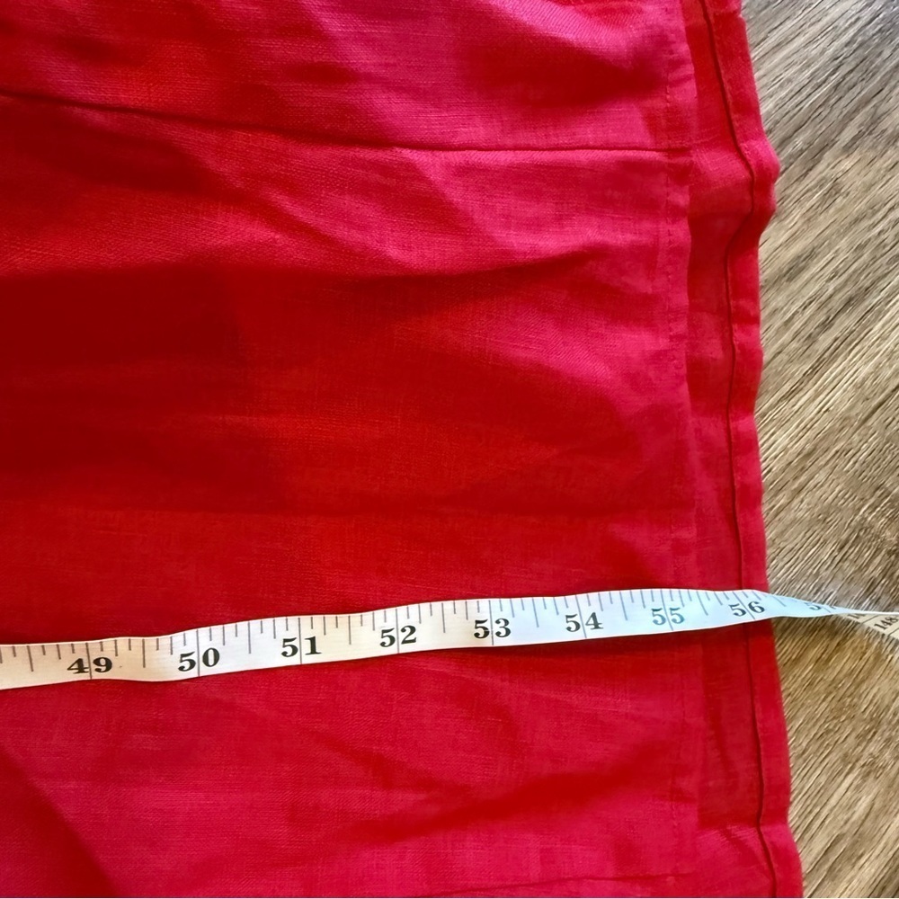 Adeptt Linen Maxi Dress Sharon Women’s 3XL Pink Red Pockets Relaxed Beach Resort - Picture 7 of 8